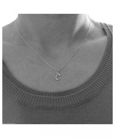 Sterling Silver Tiny Initial Letter Necklace for Women C $10.25 Necklaces