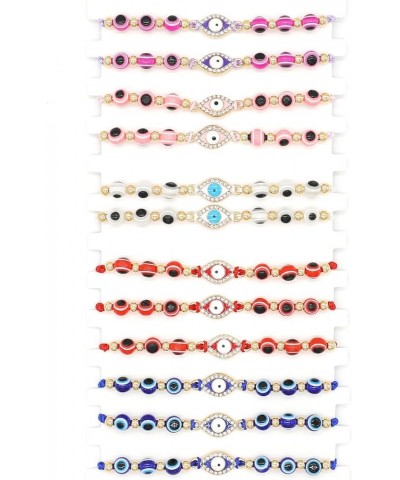 12Pcs Evil Eye Bracelets Set for Women Men Teen Girls Boys Handmade Braided Colorful String Bracelets Gift for Protection Fri...