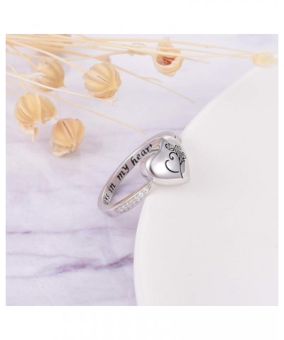 Silver Ashes Urn Ring Memorial Jewelry Rose Flower/Wing/Paw S925 Sterling Ring Holder Engraved Forever Always in My Heart Fun...