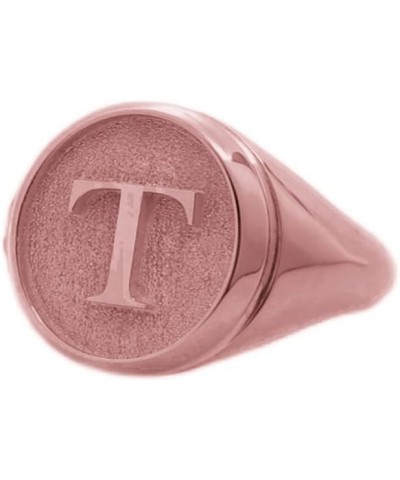 925 Sterling Silver Personalized Raised Engraved Initial Ring Custom Letter Signet Pinky Rings Rose Gold $20.13 Rings