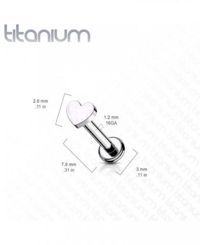 16GA (1.2mm) L. 5/16" (8mm) Heart Top Labret Stud Implant Grade Titanium Internally Threaded Gold $9.51 Body Jewelry