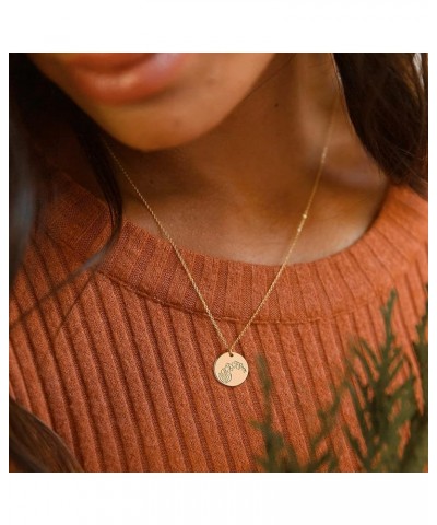 Birth Flower Necklace 18k Gold Custom Floral Pendant Necklaces Dainty Birth Month Flower Disc Hand Stamped Necklace Personali...