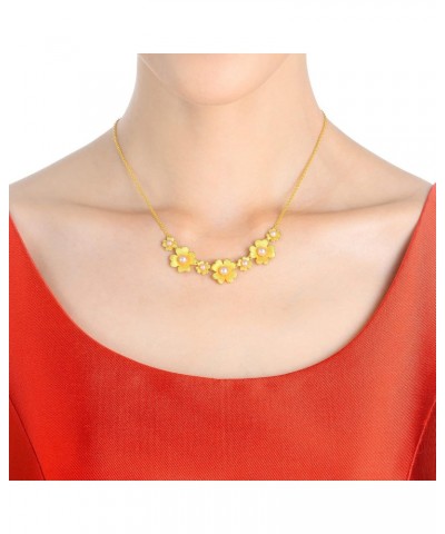 999.9 24K Gold Floral Four-Leaf Clover with Pearls Necklace for Women and Wedding Occasion 89000N | 18.5 Inches, (47 CM) $745...