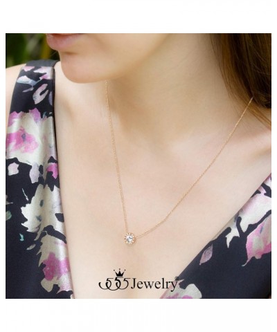 Stainless Steel Roman Letters Solitaire CZ Necklace for Women & Girls Rose Gold 18.0 Inches $10.00 Necklaces