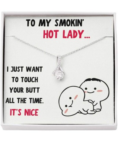 Funny Gift for Girlfriend Naughty Sexy Necklace. Smokin Hot Lady "Butt-Nice" Alluring Beauty Necklace with Message Card and G...