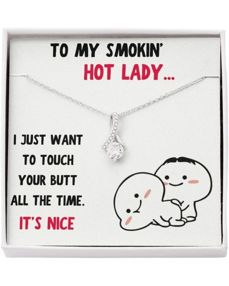 Funny Gift for Girlfriend Naughty Sexy Necklace. Smokin Hot Lady "Butt-Nice" Alluring Beauty Necklace with Message Card and G...