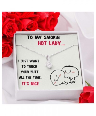 Funny Gift for Girlfriend Naughty Sexy Necklace. Smokin Hot Lady "Butt-Nice" Alluring Beauty Necklace with Message Card and G...