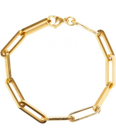 18K Gold Plated Thick Paperclip Chain Bracelet for Women/Men $20.64 Bracelets