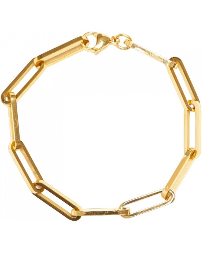 18K Gold Plated Thick Paperclip Chain Bracelet for Women/Men $20.64 Bracelets