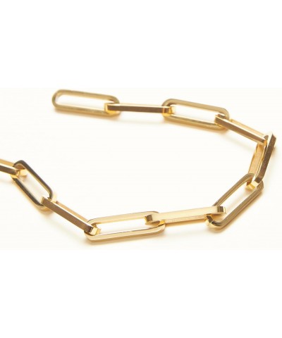 18K Gold Plated Thick Paperclip Chain Bracelet for Women/Men $20.64 Bracelets