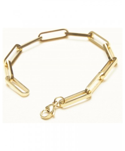 18K Gold Plated Thick Paperclip Chain Bracelet for Women/Men $20.64 Bracelets