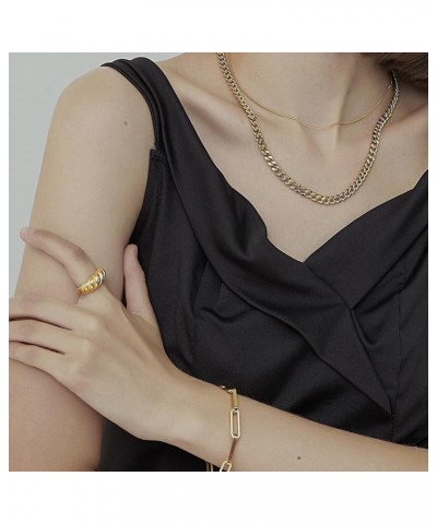 18K Gold Plated Thick Paperclip Chain Bracelet for Women/Men $20.64 Bracelets