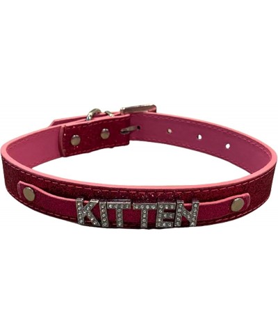 Hot Pink PU Vegan Leather Bondage Type BDSM Choker Collar Rhinestone Assorted Styles KITTEN $12.95 Others