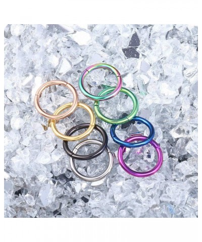 316L Surgical Steel Hinged Nose Rings Hoop 20G 18G 16G 14G, Diameter 6mm to 10mm, Color Gold - Rose Gold - Silver - Black - R...