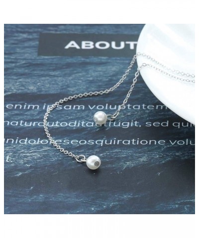 Back Necklace Pearl Backdrop Necklaces Body Chain Jewelry for Women and Girls Bridal Jewelry Silver $7.38 Body Jewelry