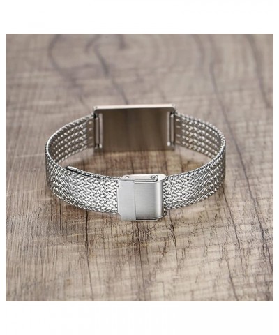 Medical Alert Bracelets for Men & Women Adjustable Stainless Steel Mesh Medical ID Bracelets Silver eliquis $11.43 Bracelets