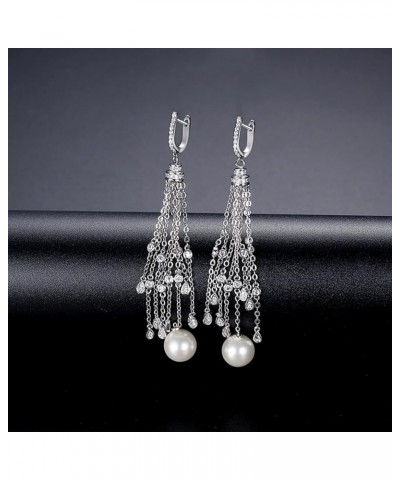 Long Earrings for Women | Wedding Earrings for Women | Cubic Zirconia Dangling Earrings for Women | Rhinestone Long Tassel We...