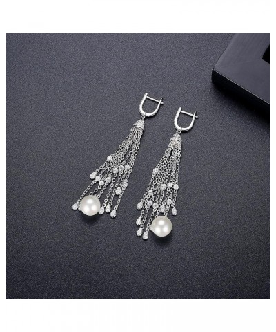 Long Earrings for Women | Wedding Earrings for Women | Cubic Zirconia Dangling Earrings for Women | Rhinestone Long Tassel We...