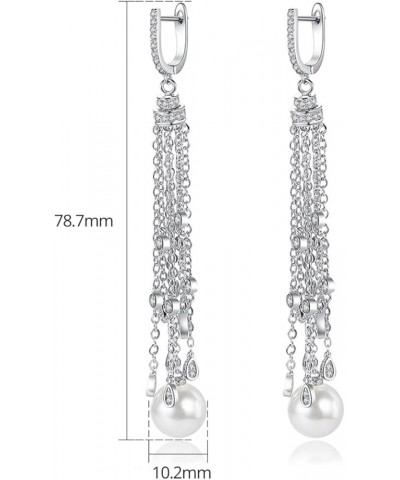 Long Earrings for Women | Wedding Earrings for Women | Cubic Zirconia Dangling Earrings for Women | Rhinestone Long Tassel We...