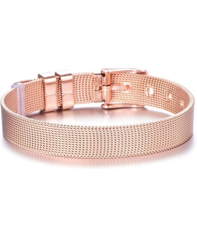 Men's Women's Adjustable Wrist Band Link Bracelet Belt Buckle 18K Gold Rose Gold High Polished Stainless Steel Rose Gold $10....