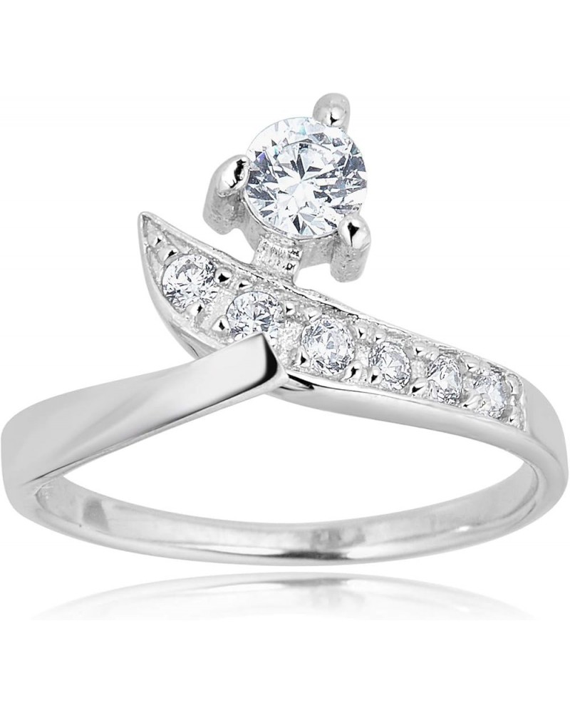 925 Sterling Silver Adjustable Toe Ring with Simulated Diamond CZ Sterling Silver $19.37 Body Jewelry