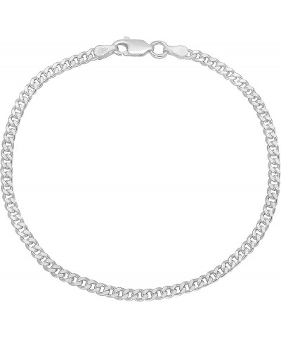 3mm-16mm Solid .925 Sterling Silver Italian Beveled Curb Chain Bracelet 10.0 Inches 3mm Bracelet $21.15 Bracelets