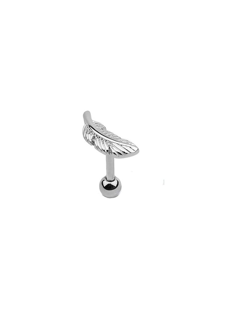 316L Surgical Steel Ear Cartilage Helix Tragus Earring Right or Left Feather 18G Choose Your Side Right $11.59 Body Jewelry