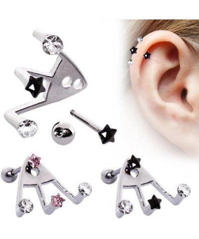 316L Surgical Steel Ear Cartilage Helix Tragus Earring Right or Left Feather 18G Choose Your Side Right $11.59 Body Jewelry