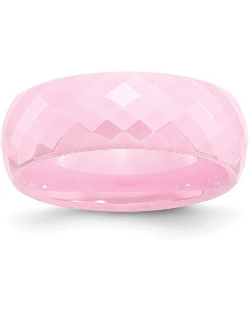 Ceramic Engravable Pink Faceted 7.5mm Polished Band Ring Size 8.5 Jewelry Gifts for Women $54.99 Rings