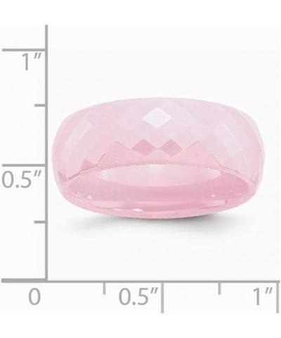 Ceramic Engravable Pink Faceted 7.5mm Polished Band Ring Size 8.5 Jewelry Gifts for Women $54.99 Rings