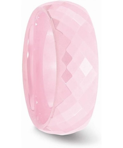 Ceramic Engravable Pink Faceted 7.5mm Polished Band Ring Size 8.5 Jewelry Gifts for Women $54.99 Rings