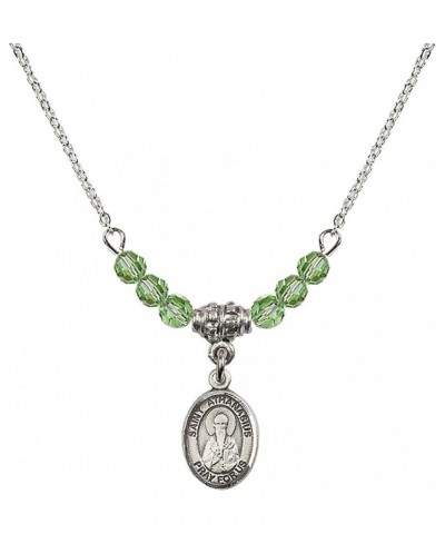 August Birth Month Bead Necklace with Catholic Patron Saint Petite Charm, 18 Inch Saint Athanasius $33.24 Necklaces