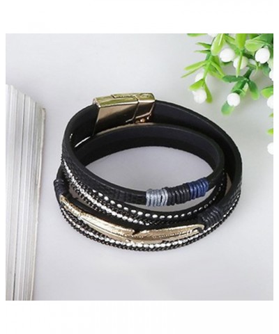 Leather Wrap Bracelets for Women Trendy Pulseras para Mujer Feather Bracelet Boho Jewelry for Women Bangle Cuff Bracelets for...