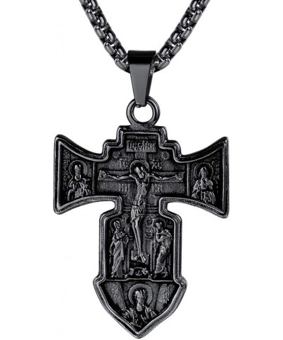 Byzantium Crucifix Cross Necklace, Christian Jewelry Vintage Stainless Steel/Gold Plated Customize Available Gift for Men/Wom...