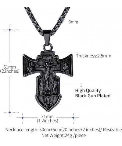 Byzantium Crucifix Cross Necklace, Christian Jewelry Vintage Stainless Steel/Gold Plated Customize Available Gift for Men/Wom...