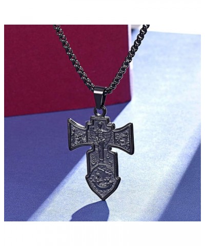 Byzantium Crucifix Cross Necklace, Christian Jewelry Vintage Stainless Steel/Gold Plated Customize Available Gift for Men/Wom...