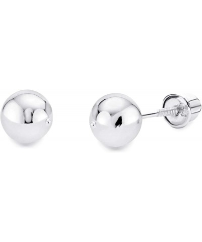 14K White Gold Polished 2mm, 3mm, 4mm, 5mm, 6mm Ball Stud Earrings With Screw Back 5 mm $26.55 Earrings