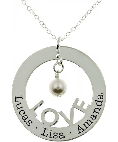 Personalized LOVE Washer Shiny Sterling Silver Necklace. Customize a Shiny Washer Charm. Choice of Sterling Silver Chain. 18"...