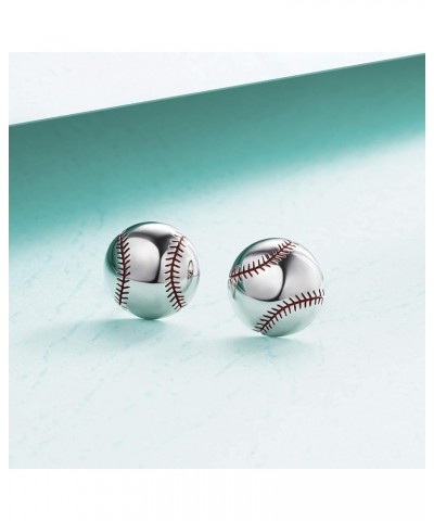 Tennis Soccer Volleyball Baseball Stud Earrings Softball Mom Ear Studs 925 Sterling Silver Sport Lover Jewelry For Unisex Wom...