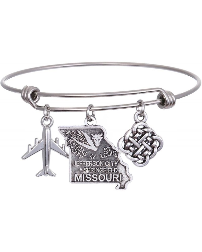 State Bangle U.S. Map Charm Expandable Travel Bracelet Long Distance Relationship Gift Best Friends Bracelet Missouri $8.66 B...