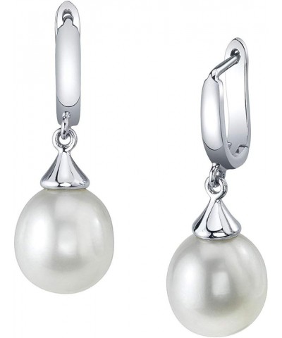 Drop Shape White Freshwater Cultured Pearl Elegance Earrings for Women 10.0mm $47.00 Earrings