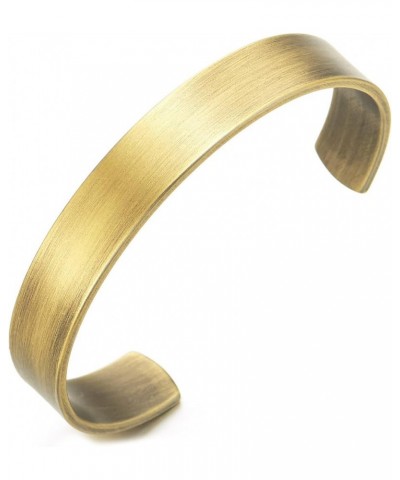 Stainless Steel Adjustable Cuff Bangle Bracelet for Men Women Minimalist M-Metal Color: Bronze $9.46 Bracelets