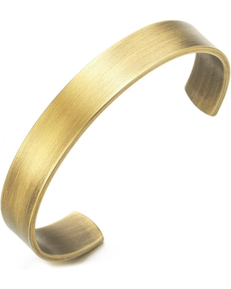 Stainless Steel Adjustable Cuff Bangle Bracelet for Men Women Minimalist M-Metal Color: Bronze $9.46 Bracelets