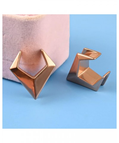 2PCS Ear Gauges Cool Rhombus Saddle Ear Plugs Body Piercing Tunnels 316 Stainless Steel Hypoallergenic Earrings Plugs for Ear...