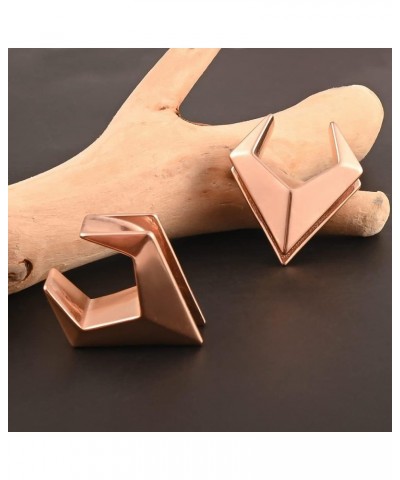 2PCS Ear Gauges Cool Rhombus Saddle Ear Plugs Body Piercing Tunnels 316 Stainless Steel Hypoallergenic Earrings Plugs for Ear...