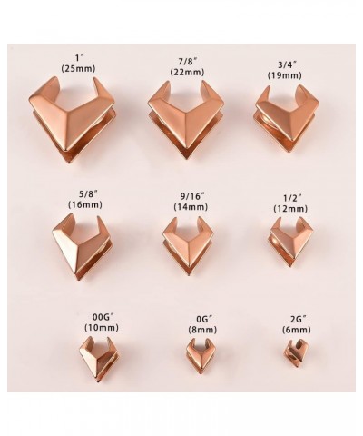 2PCS Ear Gauges Cool Rhombus Saddle Ear Plugs Body Piercing Tunnels 316 Stainless Steel Hypoallergenic Earrings Plugs for Ear...