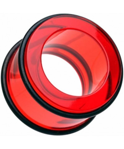 Basic Acrylic No Flare Ear Gauge Tunnel Plug 7/16" (11mm), Red $8.66 Body Jewelry