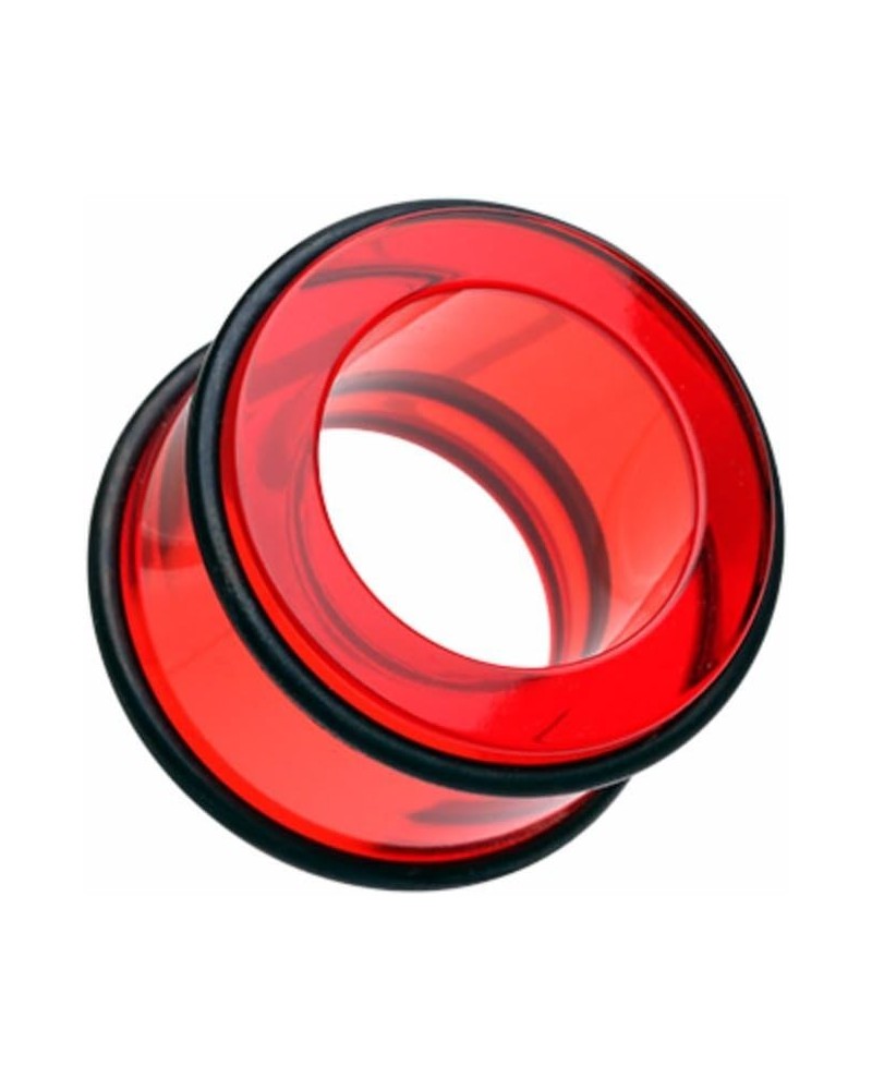 Basic Acrylic No Flare Ear Gauge Tunnel Plug 7/16" (11mm), Red $8.66 Body Jewelry