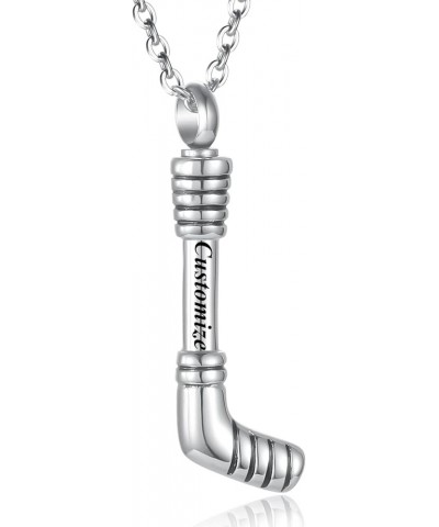 Hockey Stick Cremation Jewelry for Ashes Pendant Urns Sports Lovers Keepsake Jewelry Stainless Steel Memorial Necklace Funera...