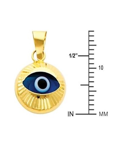 14k Yellow Gold Evil Eye Fluted Charm Pendant(13 mm x 12.5 mm) $53.36 Pendants